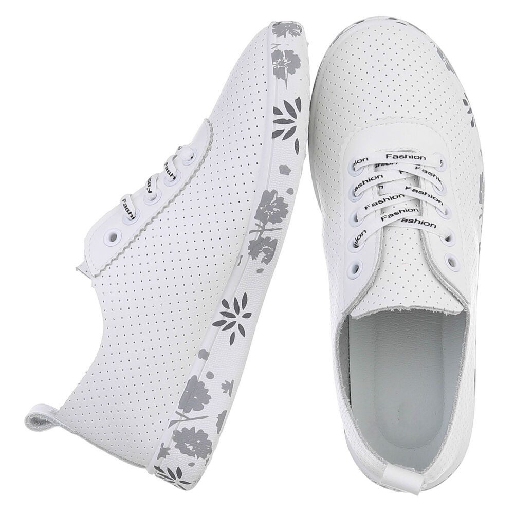 Ital-Design Stylischer Freizeitschuh mit floralem Sohlenrand Sneaker (91554 günstig online kaufen
