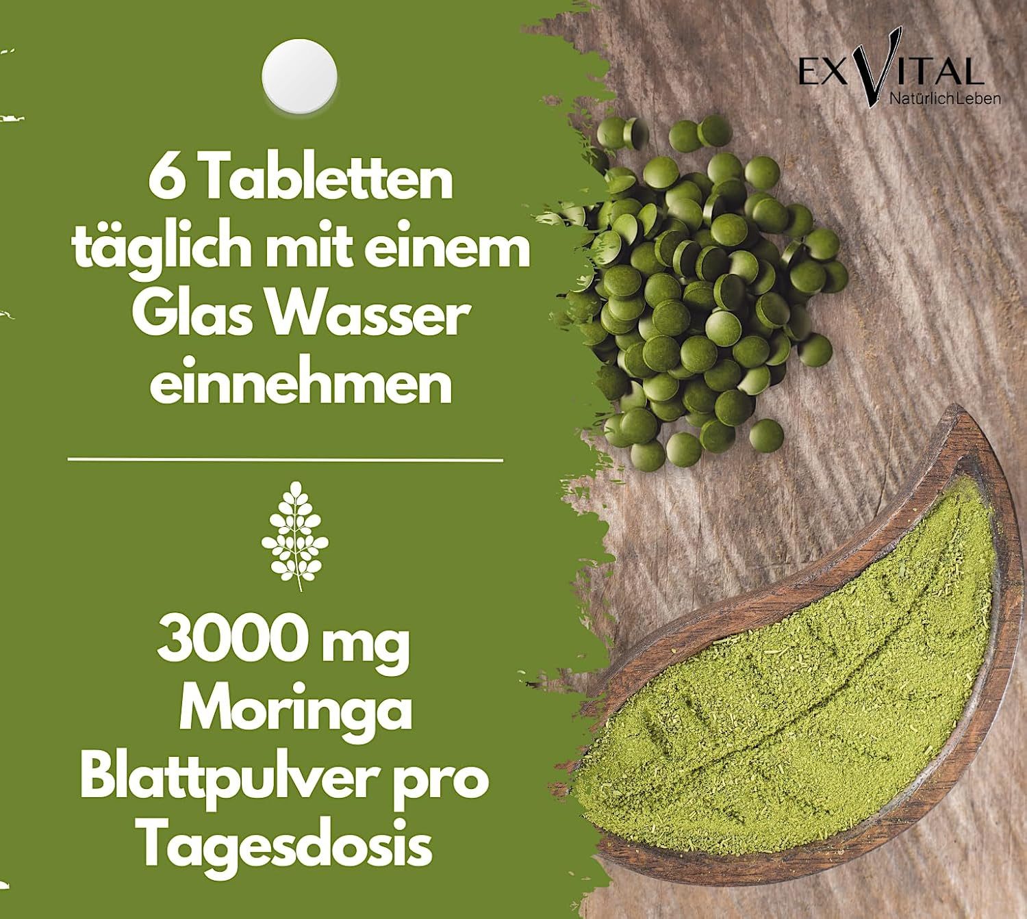 BIO Moringa Tabletten - 3000 mg Moringa Oleifera pro Tag Presslinge, 90 g