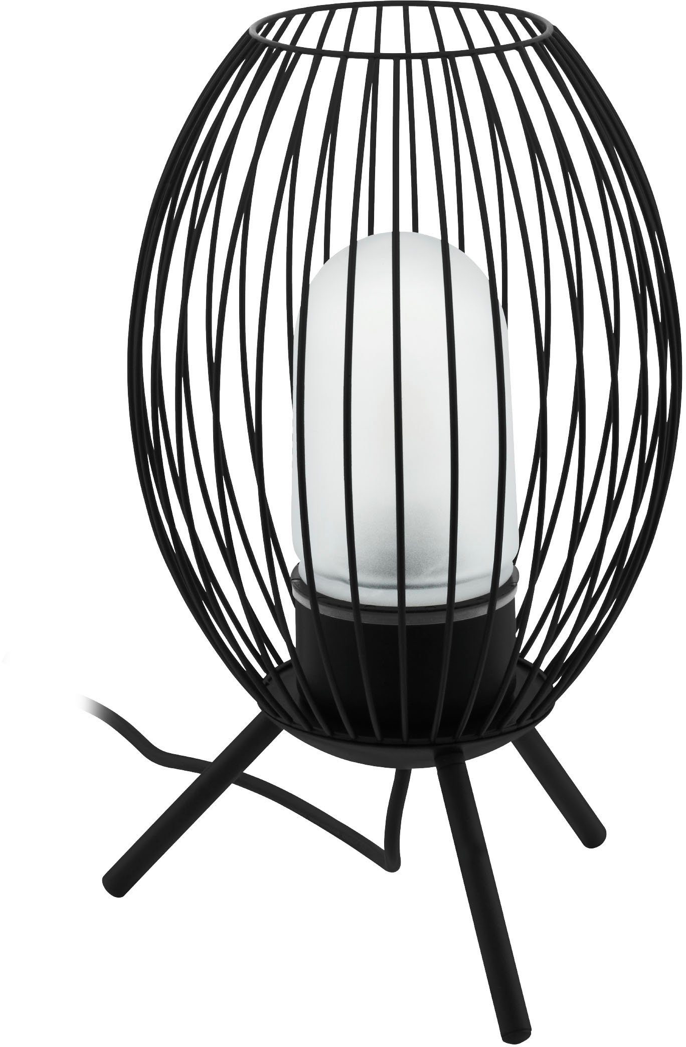 EGLO Tischleuchte FUSIGNANO, Leuchtmittel wechselbar, Leuchtmittel, exkl. verzinkt Stahl ohne - in - Tischleuchte aus E27 28W schwarz