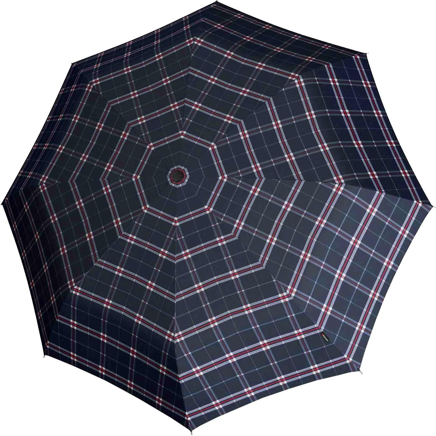 Knirps® Taschenregenschirm E.051 Check navy kleiner günstig online kaufen