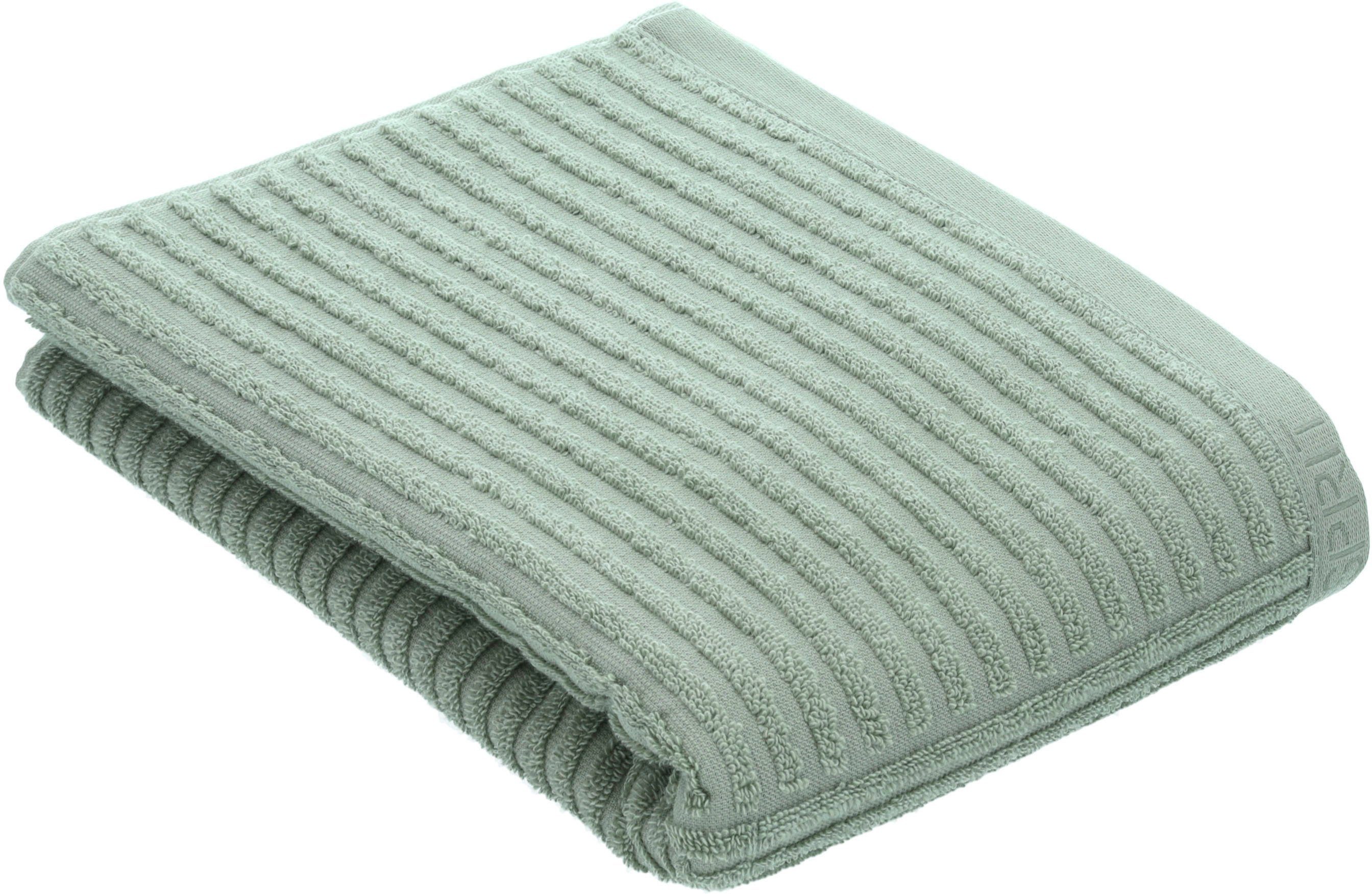 Esprit Handtuch Modern Lines, Walkfrottier (1-St), mit Hoch-Tief Linienstruktur soft green