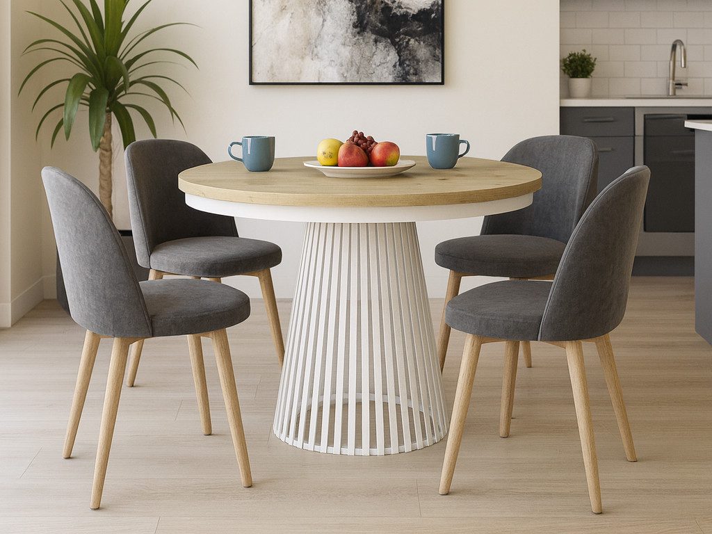 Beautysofa Esstisch Lumi im Loft-Stil, ausziehbar Ø 100–180 cm (hitze- und günstig online kaufen