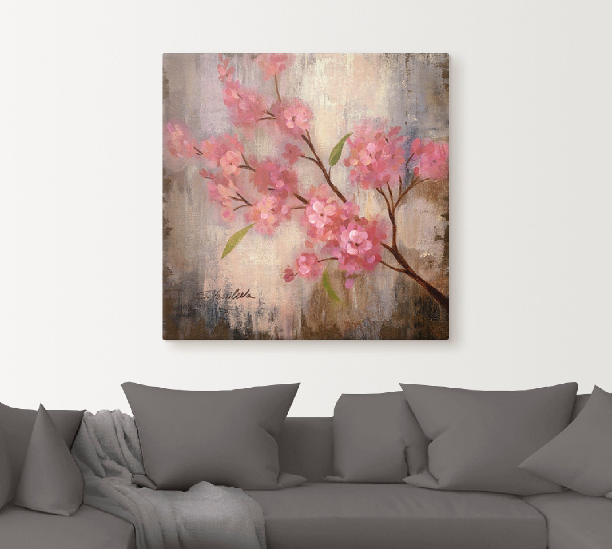 Artland Leinwandbild Kirschblüte II, Blumen (1 St), auf Holzrahmen gespannt