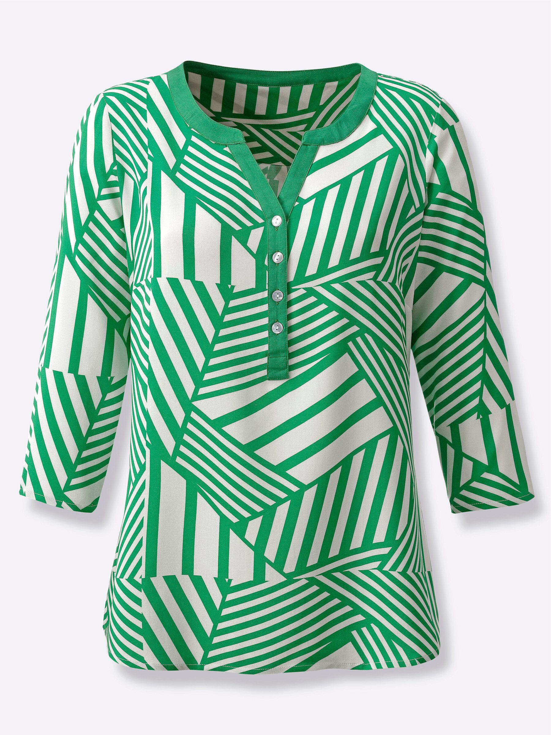 Klassische Bluse Schlupfbluse 3/4-Arm