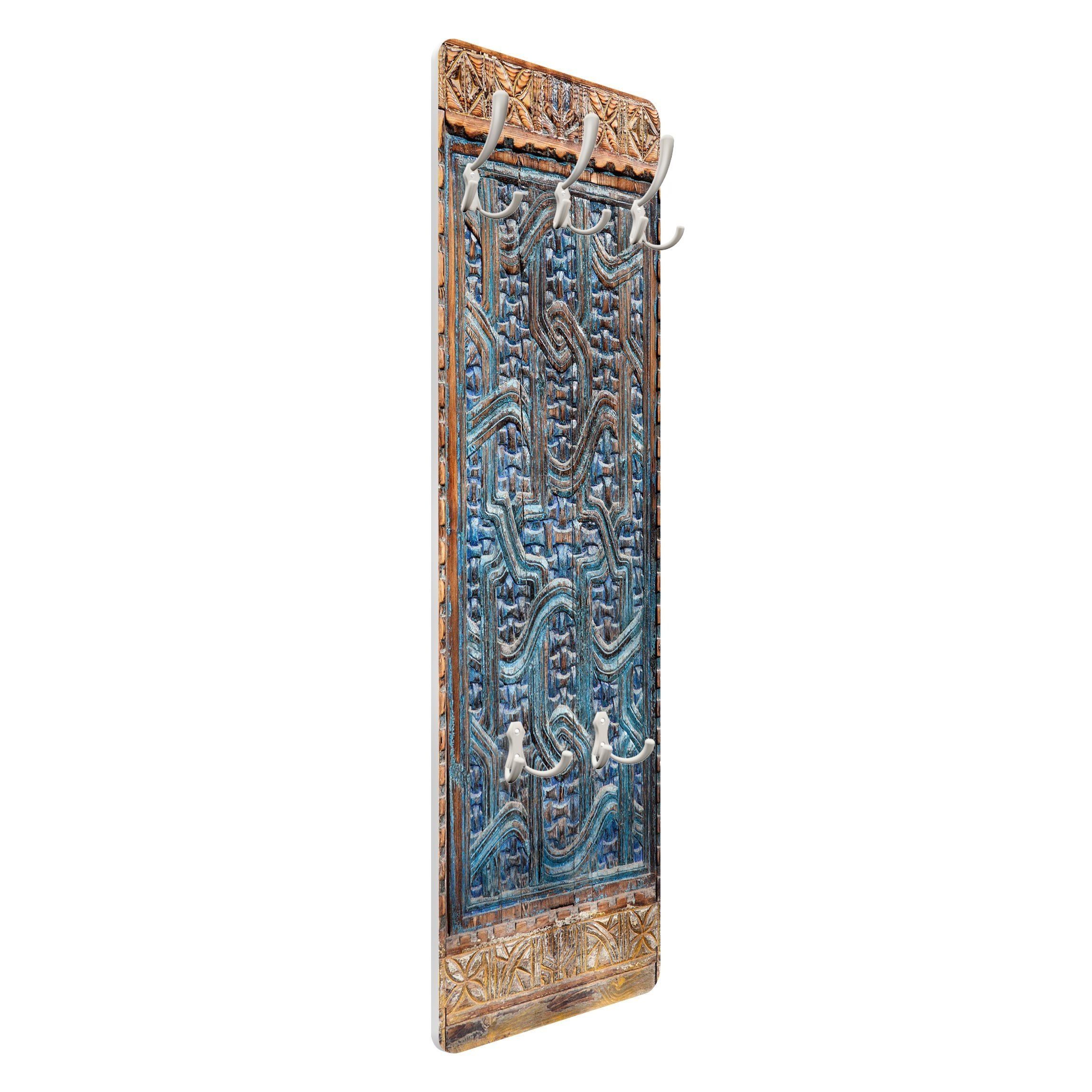 Bilderdepot24 Garderobenpaneel Design Holzoptik Muster Orientalisch Tür marokkanischer Schnitzkunst (ausgefallenes Flur Wandpaneel mit Garderobenhaken Kleiderha – Bild 5 von 5