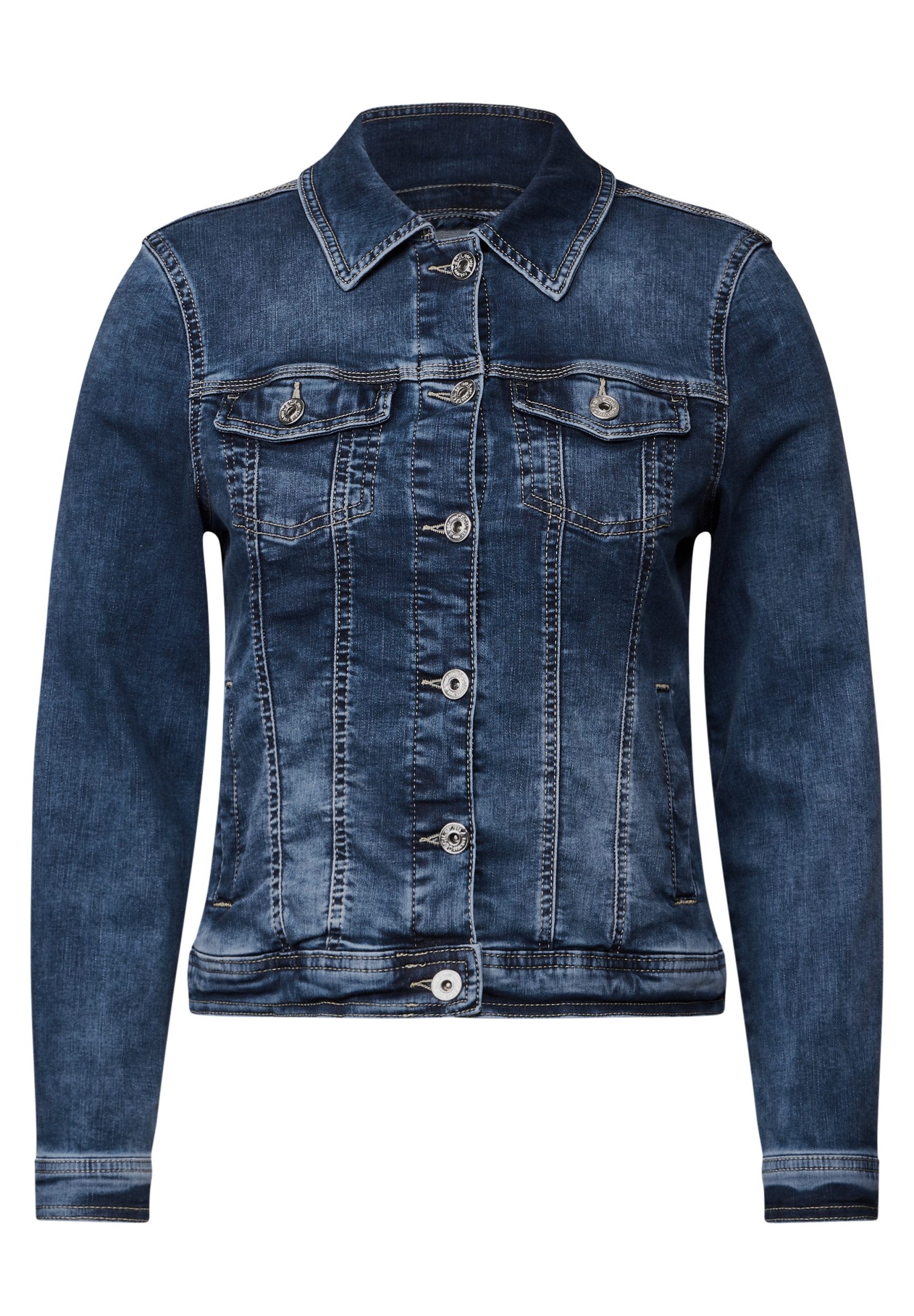 CECIL Blusenblazer Style NOS Denim Jacket Mid Blu günstig online kaufen