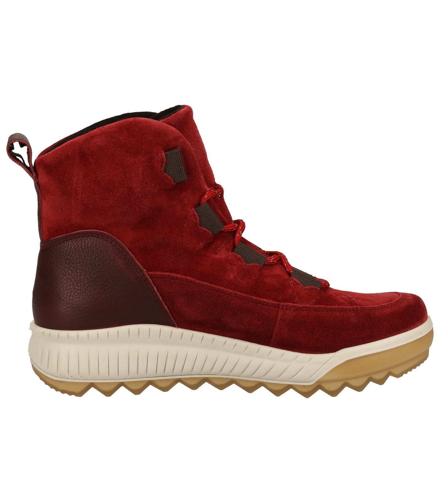 Stiefelette Rot Legero Schnürstiefelette Veloursleder