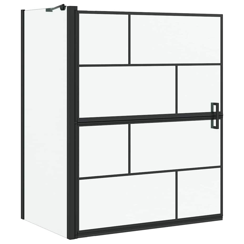 vidaXL Duschwand Bad-Duschschirm Schwarz und Transparent 100 x 68 x 128 cm, (1 tlg)