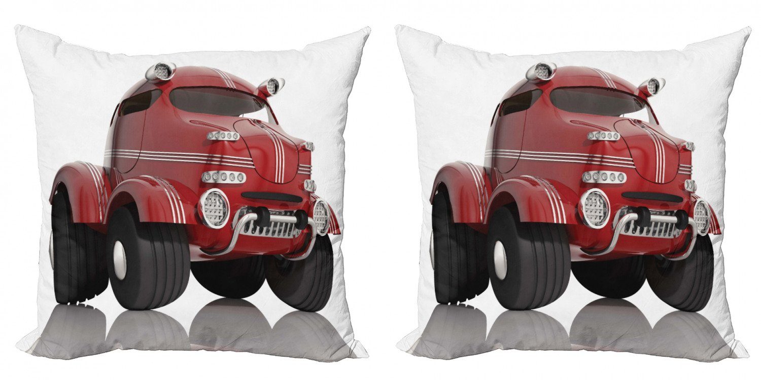Kissenbezüge Modern Accent Doppelseitiger Digitaldruck, Abakuhaus (2 Stück), Autos Realistische Kinder-Spielzeug-Entwurf