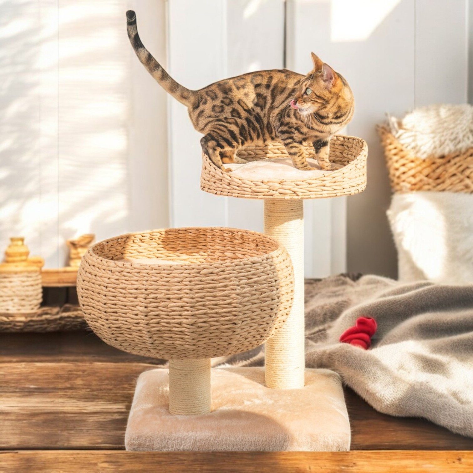 Kratzbaum Kratzbaum Banana Leaf mit Natur-Sisal - Kletterbaum für Katzen