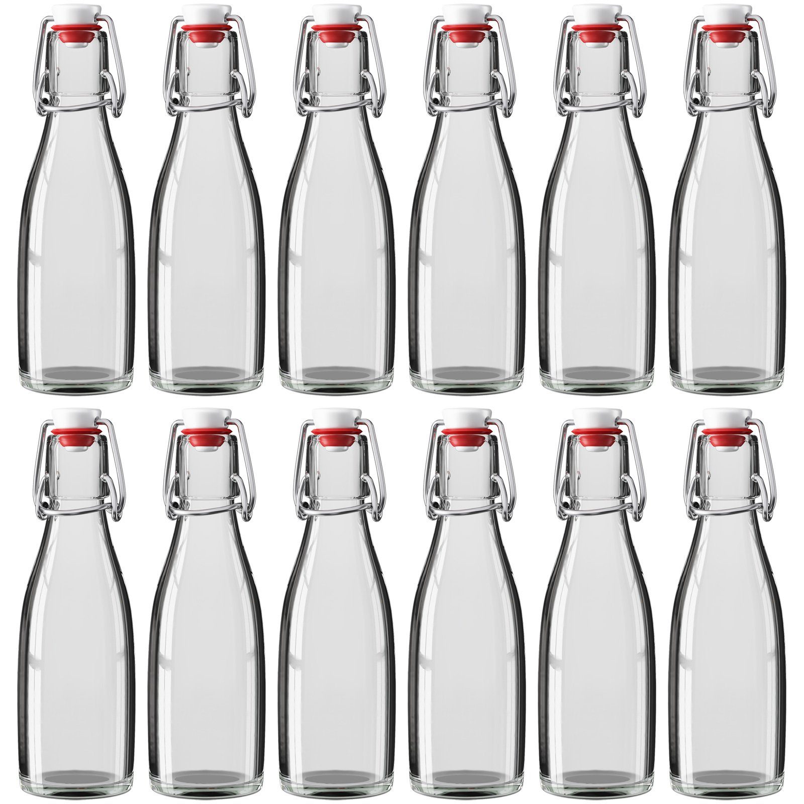 Wellgro Trinkflasche 200 ml Glasflasche mit Bügelverschluss