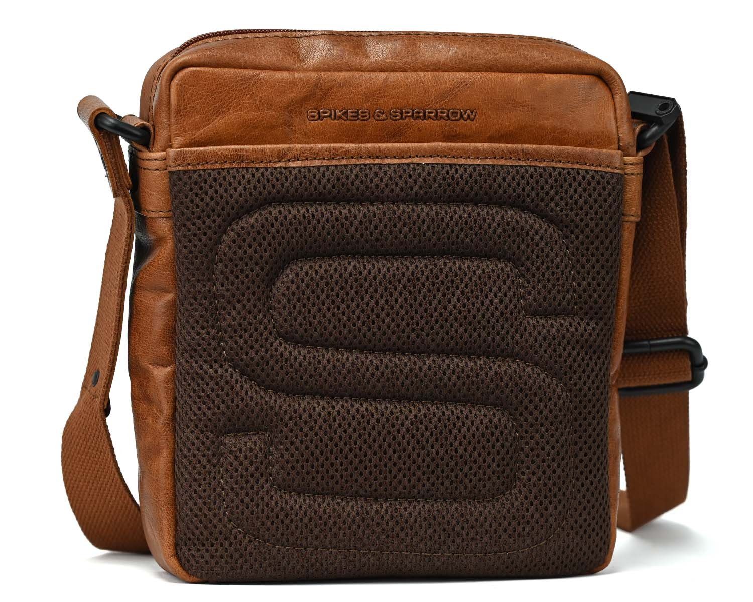 Spikes & Sparrow Umhängetasche Spikes & Sparrow-Leather-Cross-Bag 18x21x5 47-Brandy