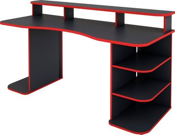 Homexperts Gamingtisch Flynn, moderner Gamingtisch mit farblich abgesetzten ABS Kanten