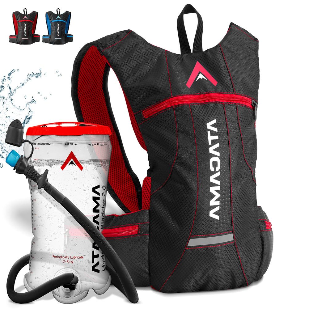Atacama Rucksack 350 g ultra-leicht mit Polsterung und Bladder, Wandern Laufen Wintersport Motorrad Joggen Skifahren wasserfest