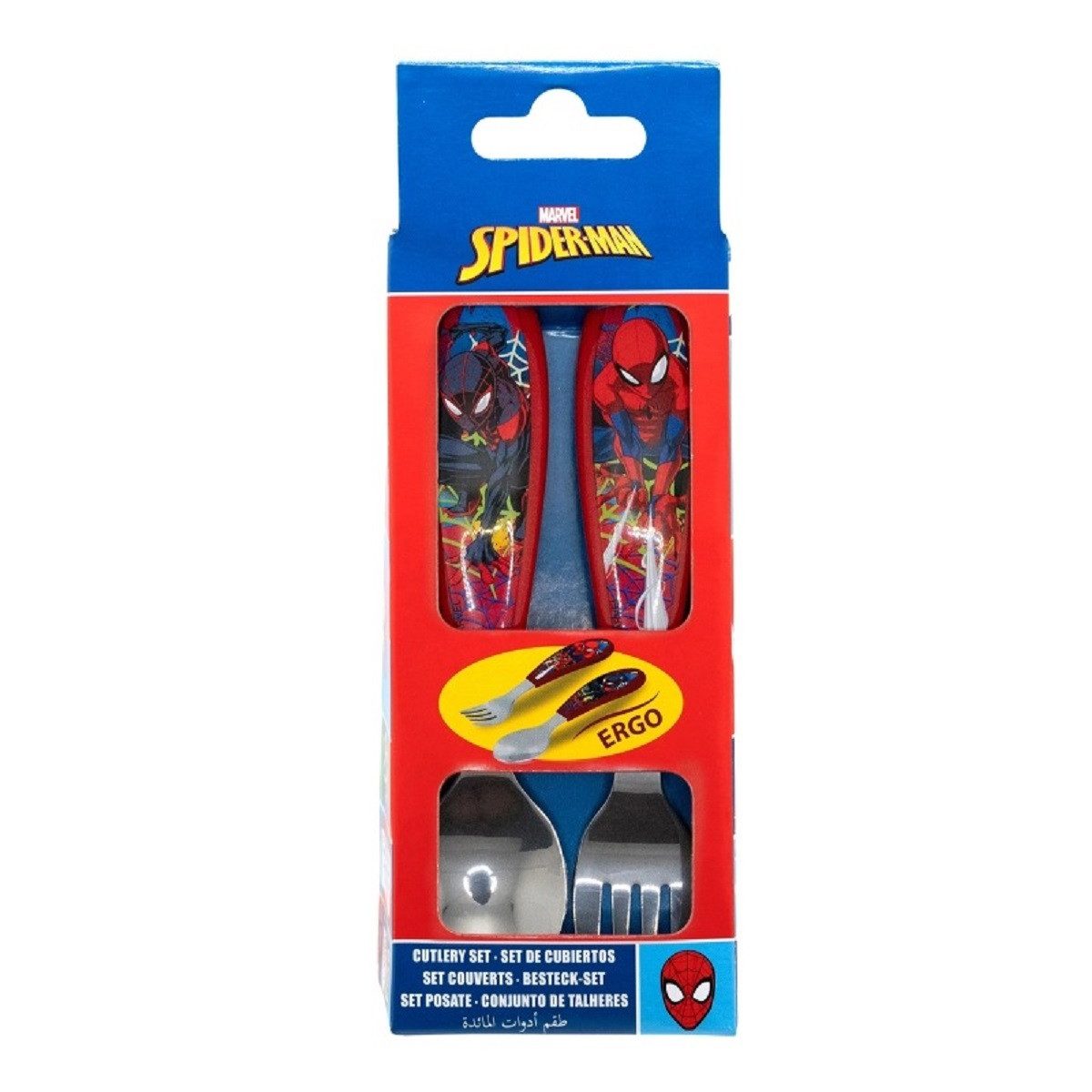 Spiderman Kinderbesteck Set 2-teilig – Löffel & Gabel mit Motivgriffen (2-tlg), 1 Personen