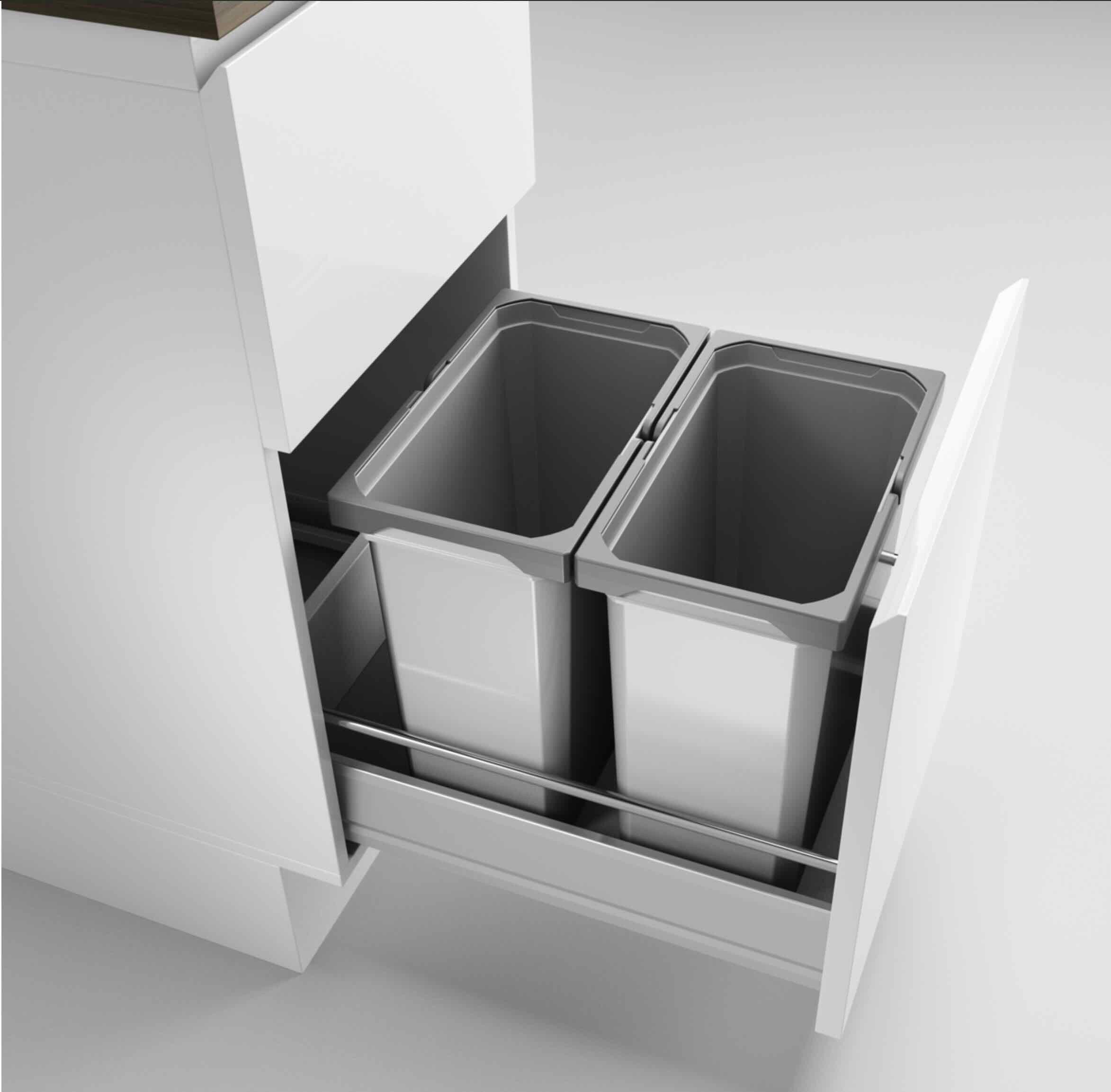 Naber Einbaumülleimer NABER Cox® Box 360 S/400-2, ohne Biodeckel, hellgrau