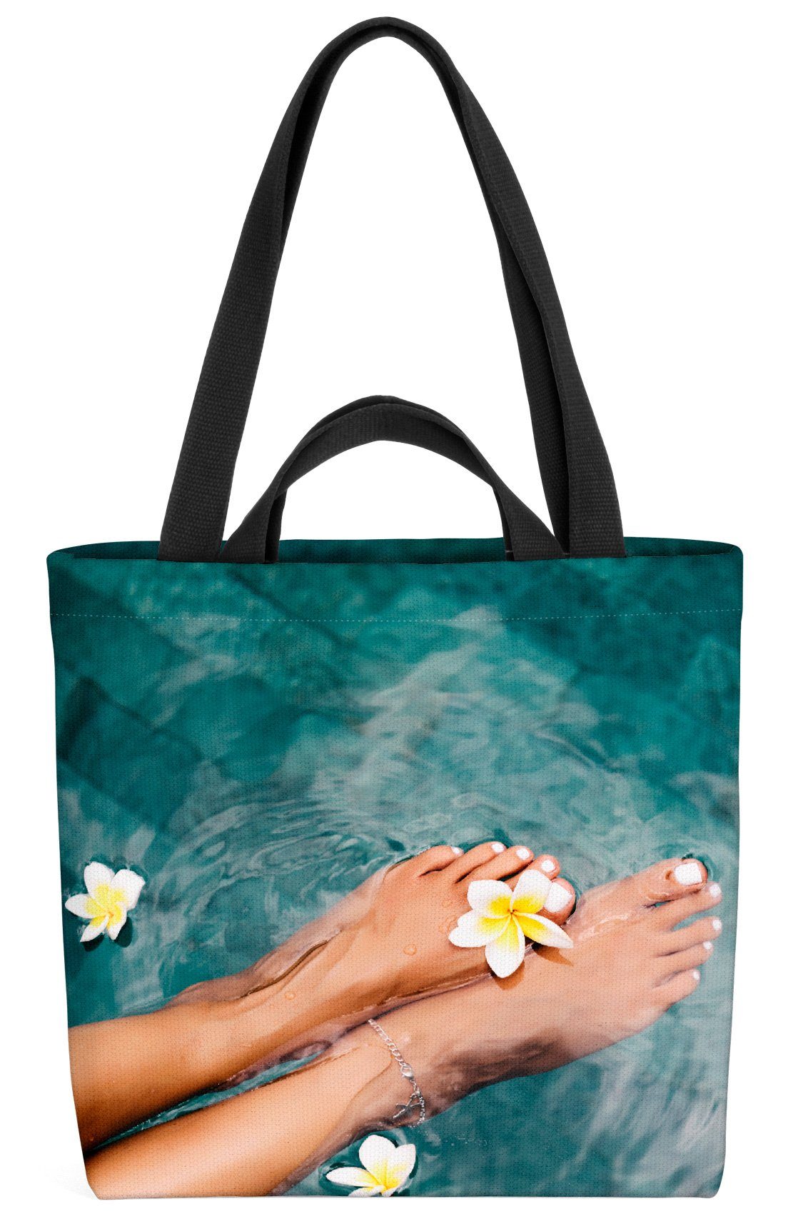 VOID Henkeltasche (1-tlg), Spa Blumen Schwimmbad Spa Blumen Schwimmbad Wellness Pool Schwimmen U