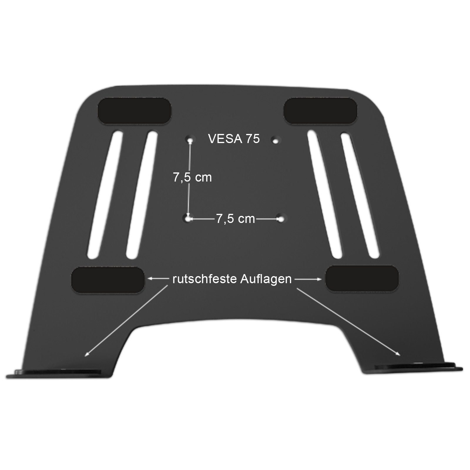 mit Drall (2-tlg., schwarz) Instruments Adapter silber Laptop L52S-IP3BK Wandhalter Notebook TV-Wandhalterung, Halter Ablage