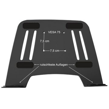 Drall Instruments L52B-IP3BK Laptop-Ständer, (2-tlg., Wandhalterung aus Aluminium, Adapterplatte aus Stahl)