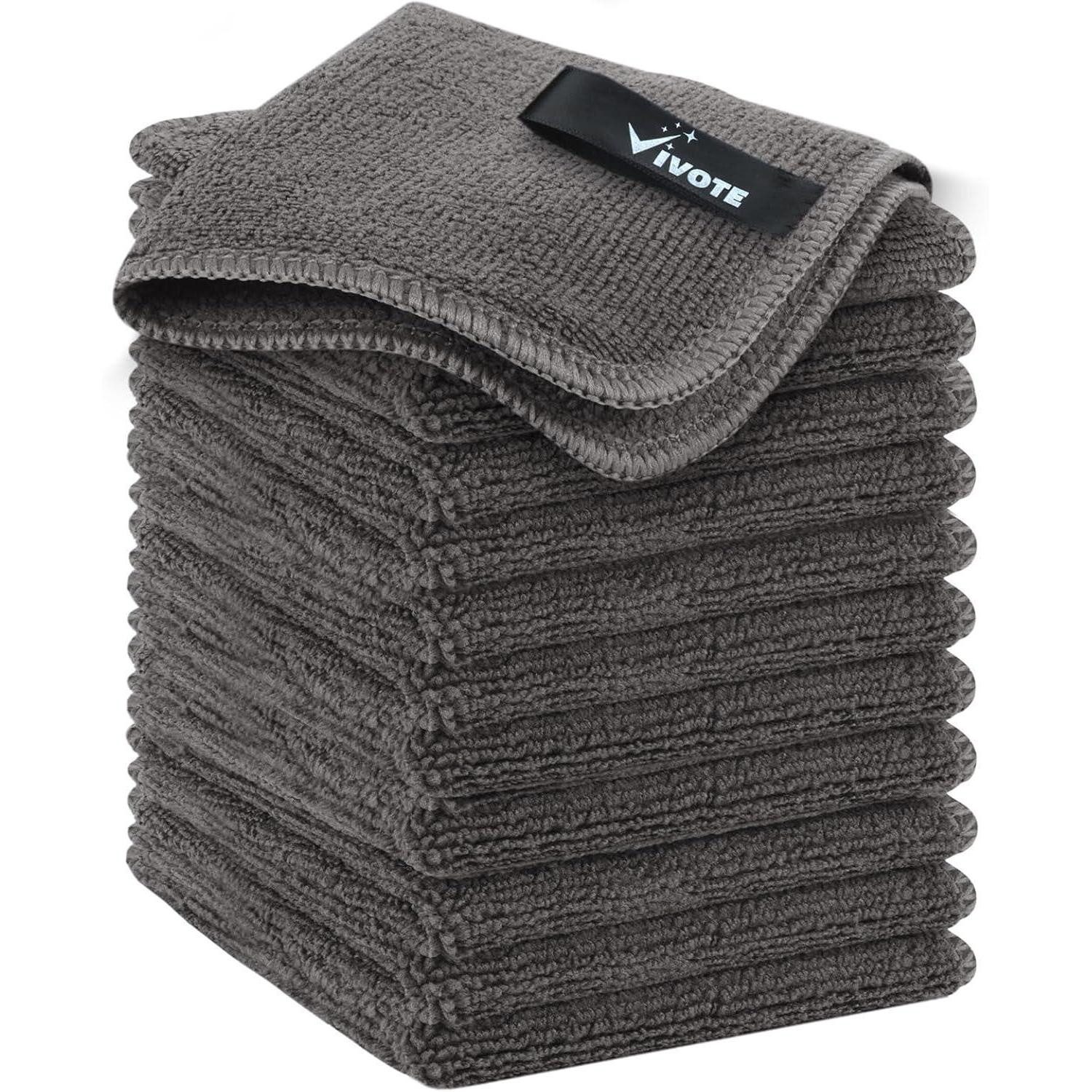 LuxusKollektion Mikrofasertücher Spüllappen Küchenlappen Putzlappen 20cm Grau 12 Mikrofasertuch