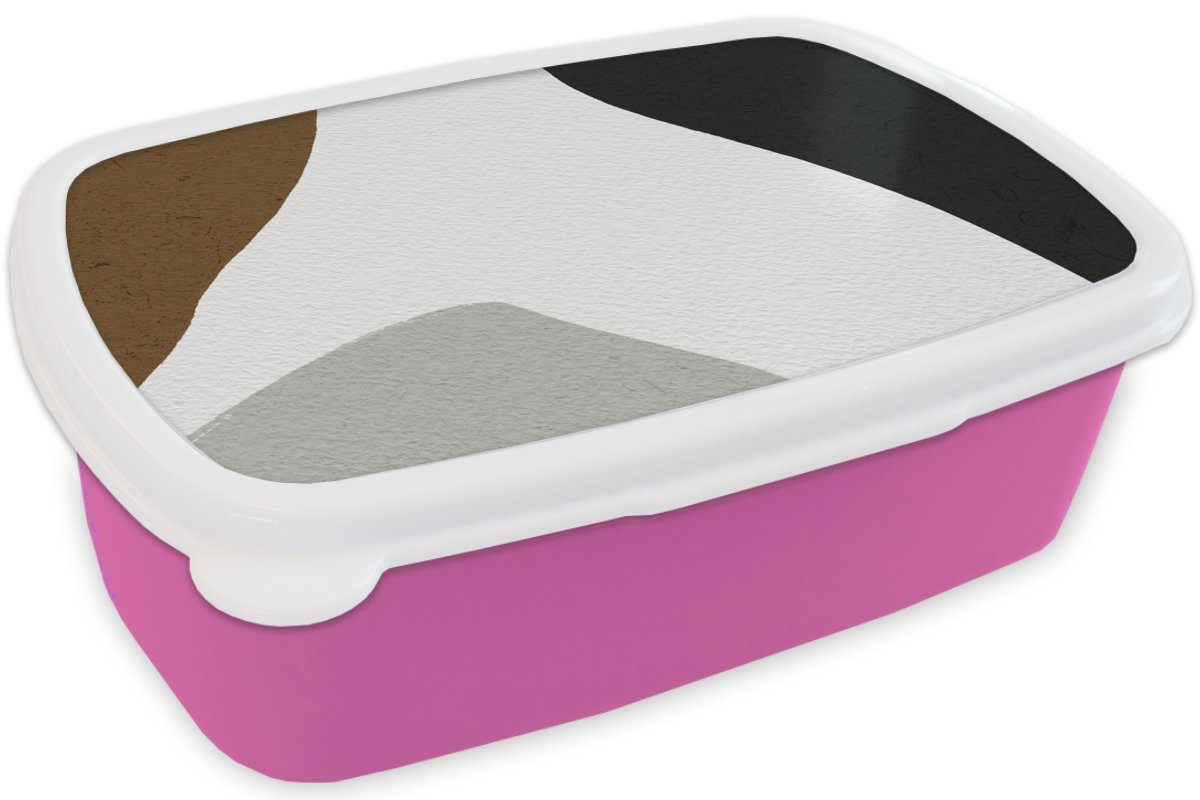 Brotdose MuchoWow Mädchen, Brotbox für Formulare, Gestaltung Minimalismus Lunchbox - Kunststoff, (2-tlg), Erwachsene, Snackbox, Kinder, Kunststoff - rosa