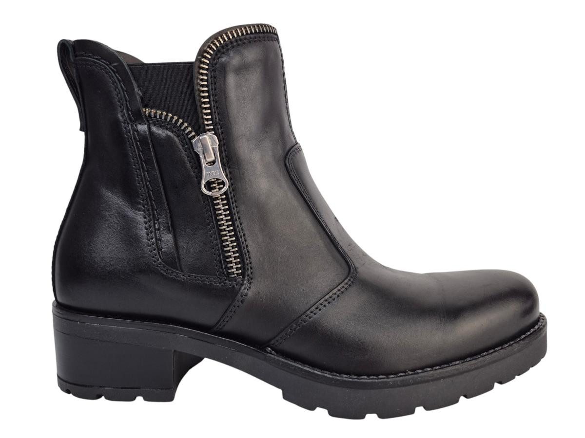 Leder schwarz Stiefelette