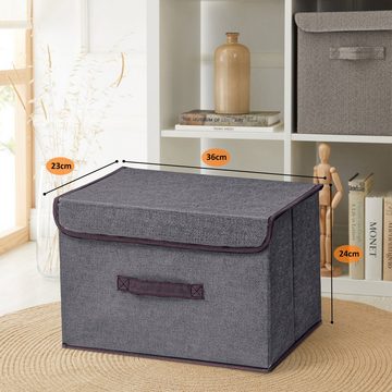 CALIYO Aufbewahrungskorb 3 Stück Aufbewahrungsbox, Faltbare Aufbewahrungsboxen mit Deckel (3 St), für Spielzeug Aufbewahrungskörb, zum Aufbewahren von Kleidung