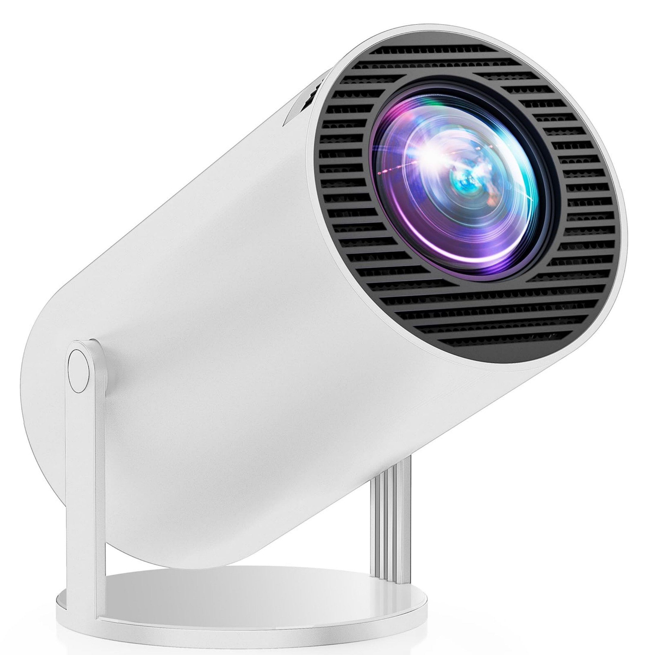 Blossom Mini Beamer Projektor Elektronik, HY300 Pro Smart Beamer 4K Heimkino Beamer (Android 11, WiFi 6, Bluetooth 5.0, 180° Drehung, für Zuhause & Outdoor)