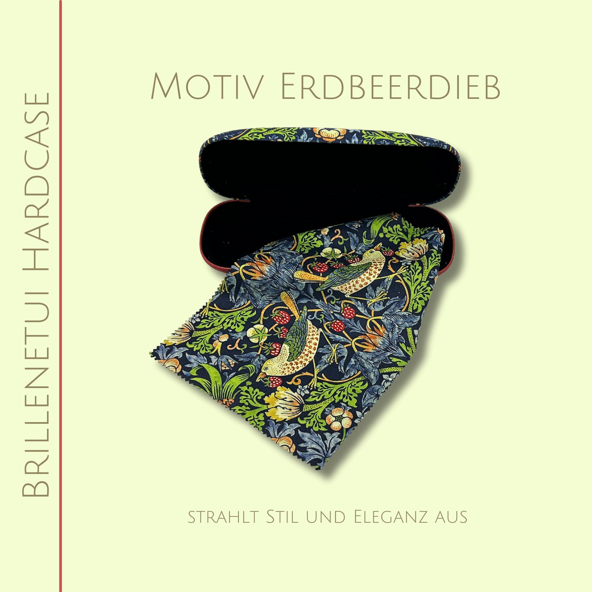 Fridolin Brillenetui Brillenetui Hardcase mit Stoffbezug und Reinigungstuch aus Mikrofaser