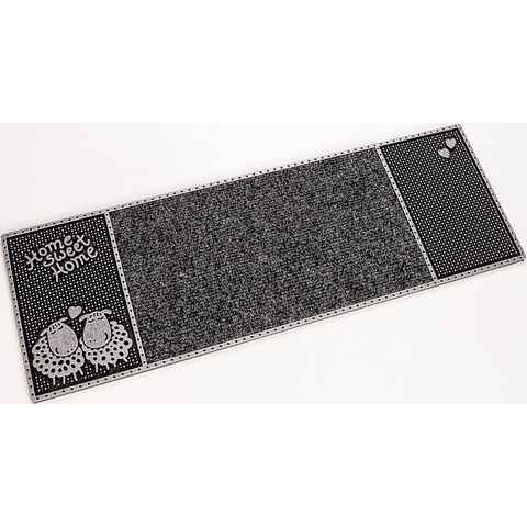 Fußmatte CC Clean Merino, Home2Fashion, rechteckig, Höhe: 8 mm, schmale Schmutzfangmatte, mit Spruch, robust, In- und Outdoor geeignet