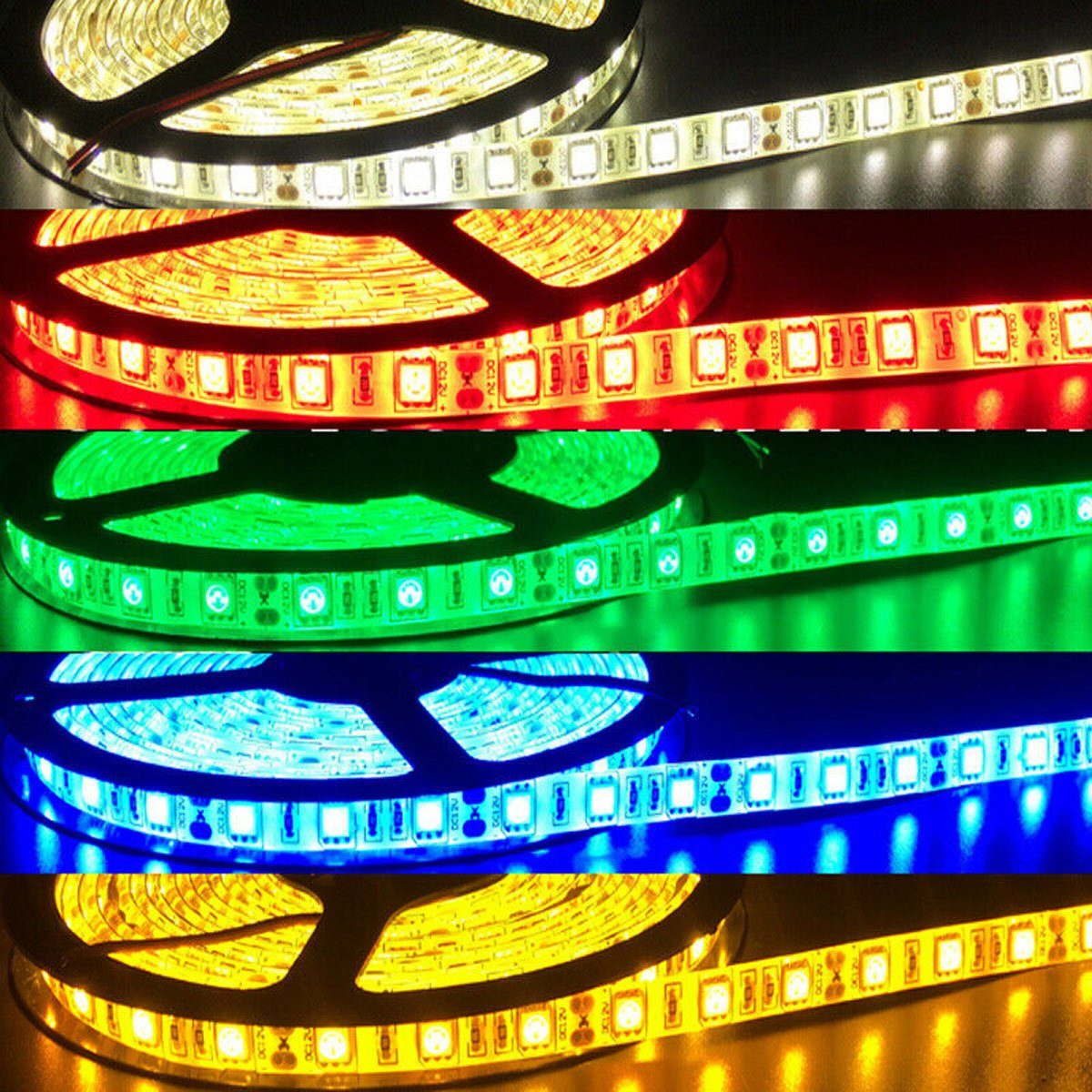 60 RGB Stripe Leiste IR LED Dimmbar mit LEDs - Strip-IP20 LED 2m Stripe Band Lichterkette, 5m/2m Fernbedienung LETGOSPT 5050 SMD