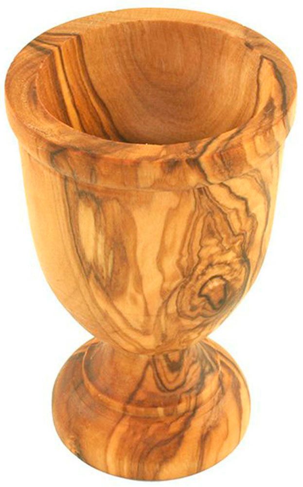 Olivenholz-erleben Eierbecher KLASSIK gedrechselt aus edlem Olivenholz, (Set, 6-tlg., 6x Eierbecher), Handarbeit, Angenehme Haptik, Lebensmittelecht & unbehande – Bild 5 von 5