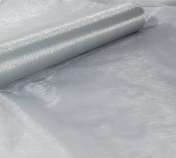 magic-man1001 Stoff Snow Organza 70 cm x 10 m silber - Dekostoff