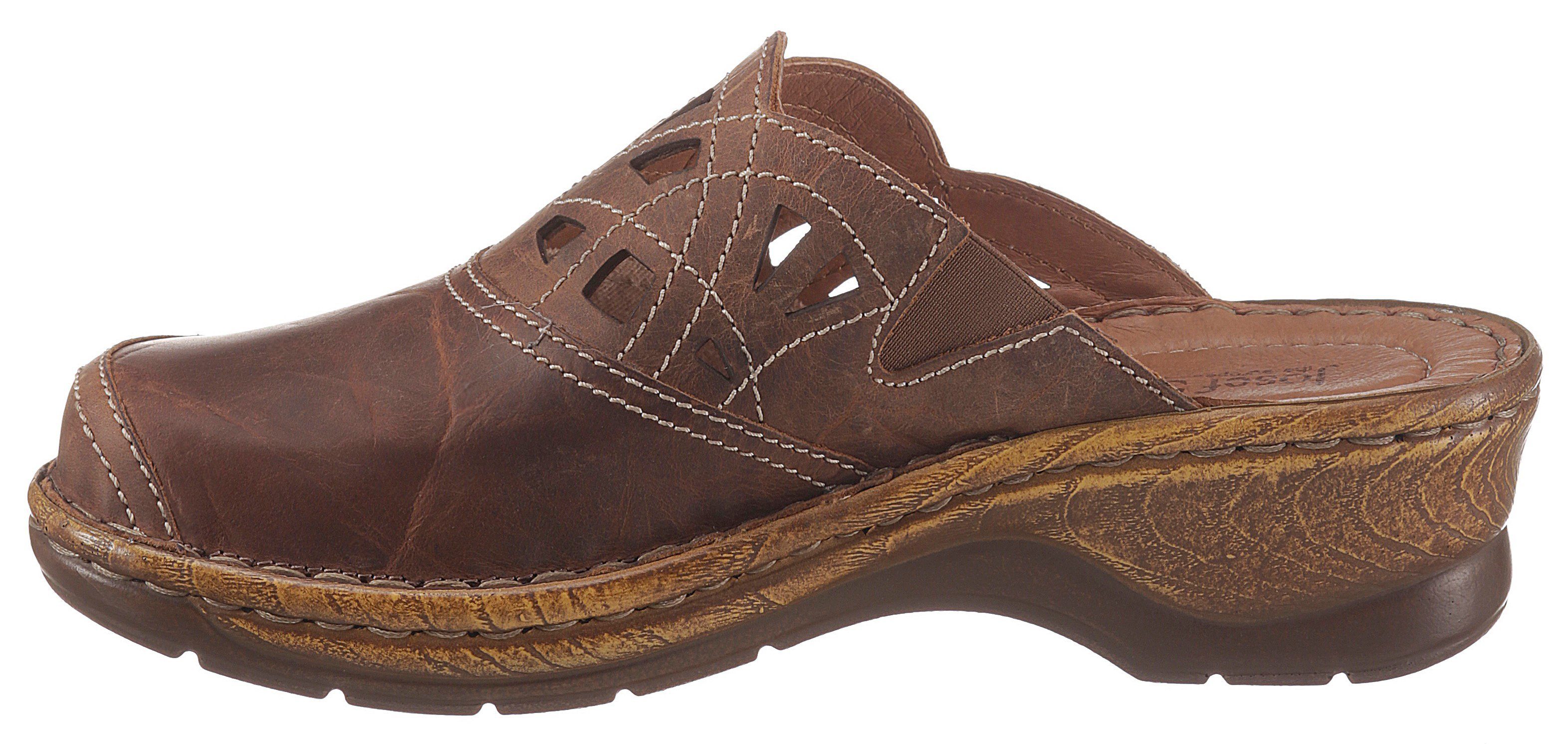 Lochmuster Josef Clog mit feinem cognac Catalonia Seibel