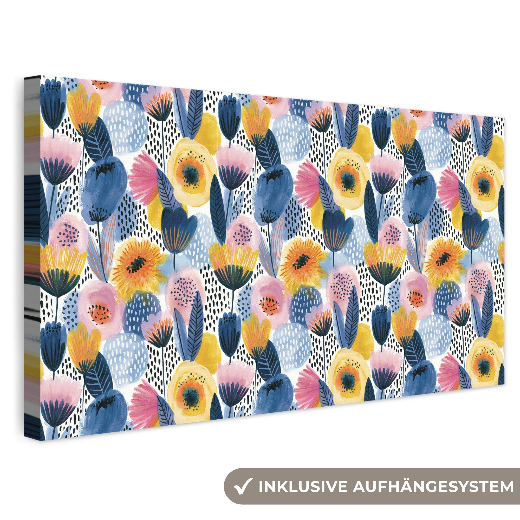 OneMillionCanvasses® Leinwandbild Panorama Kreativ - Muster - Farbenfroh, Fotodruck (1 St), Wandbild, Deko Schlafzimmer Wohnzimmer Flur 40x20 cm