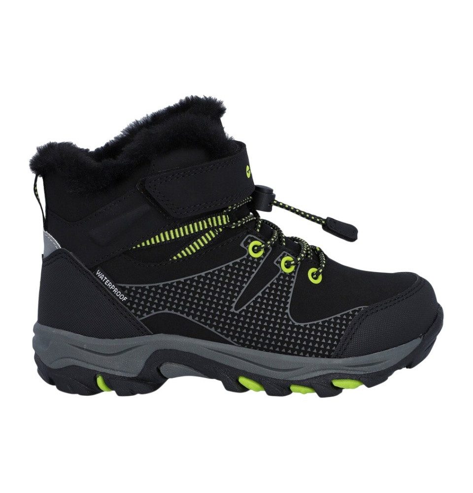 Hi-Tec Jackdaw Mid WP JR (wasserdicht) schwarz/lime Kinder Wanderschuh