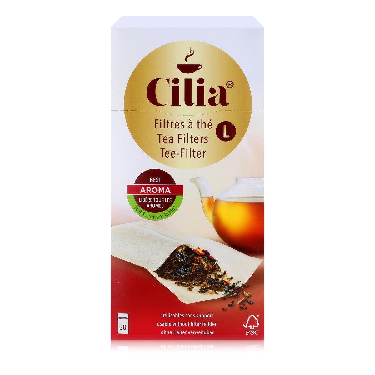 Cilia (1er Stk. Teefilter Pack) Grösse Halter ohne 30 Teesieb CILIA verwendbar L
