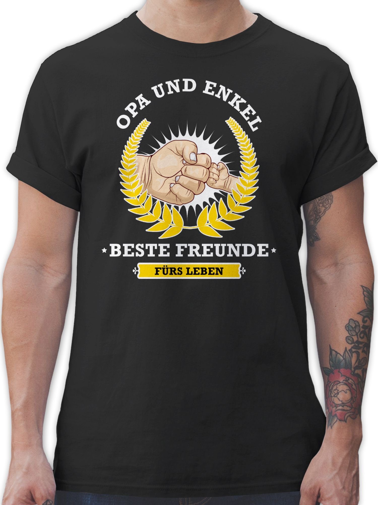 Shirtracer T-Shirt Opa und Enkel - beste Freunde fürs Leben Opa Geschenke 1 Schwarz