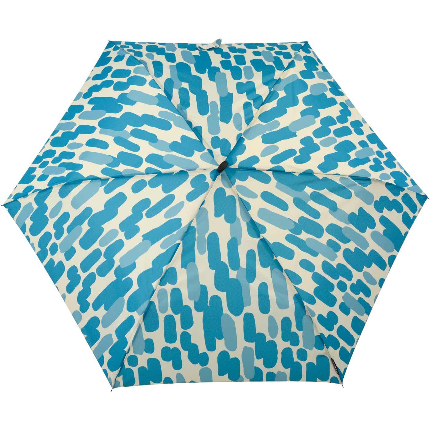 - flacher Reisegepäck das für Schirm Taschenregenschirm Impliva perfekt Tupfen, leichter miniMAX® Flat blau