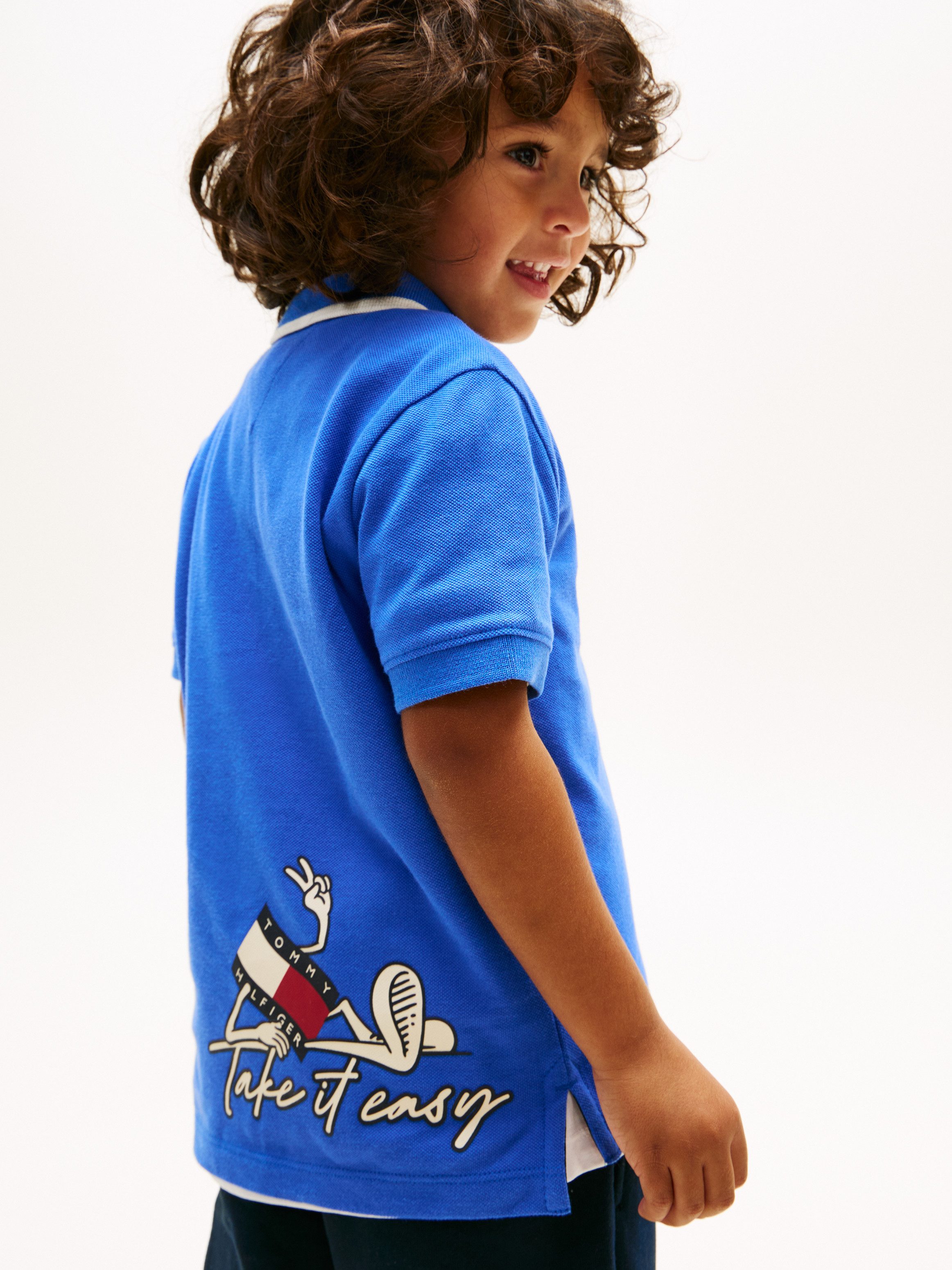 Tommy Hilfiger Poloshirt LB TAKE IT EASY GRAPHIC POLO SHORT SLEEVE Kinder bis 16 Jahre, Backprint, regular fit