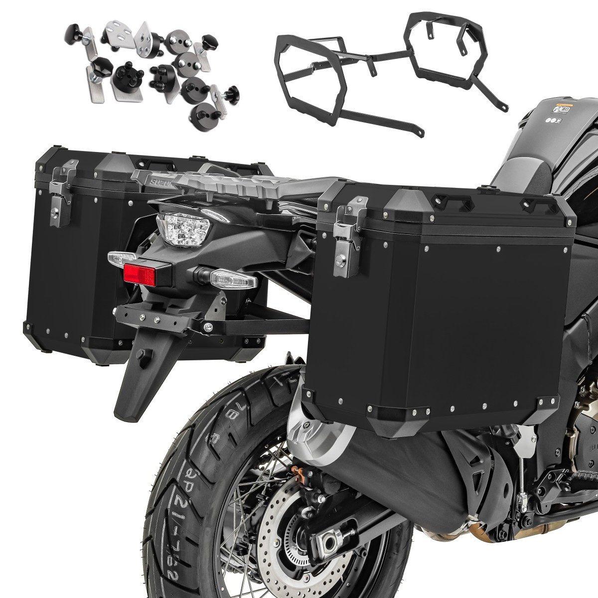 Bagtecs Kofferset Alu-Koffer + Kofferträger für BMW F 800 GS / Adventure 08-18 GX38-45 s