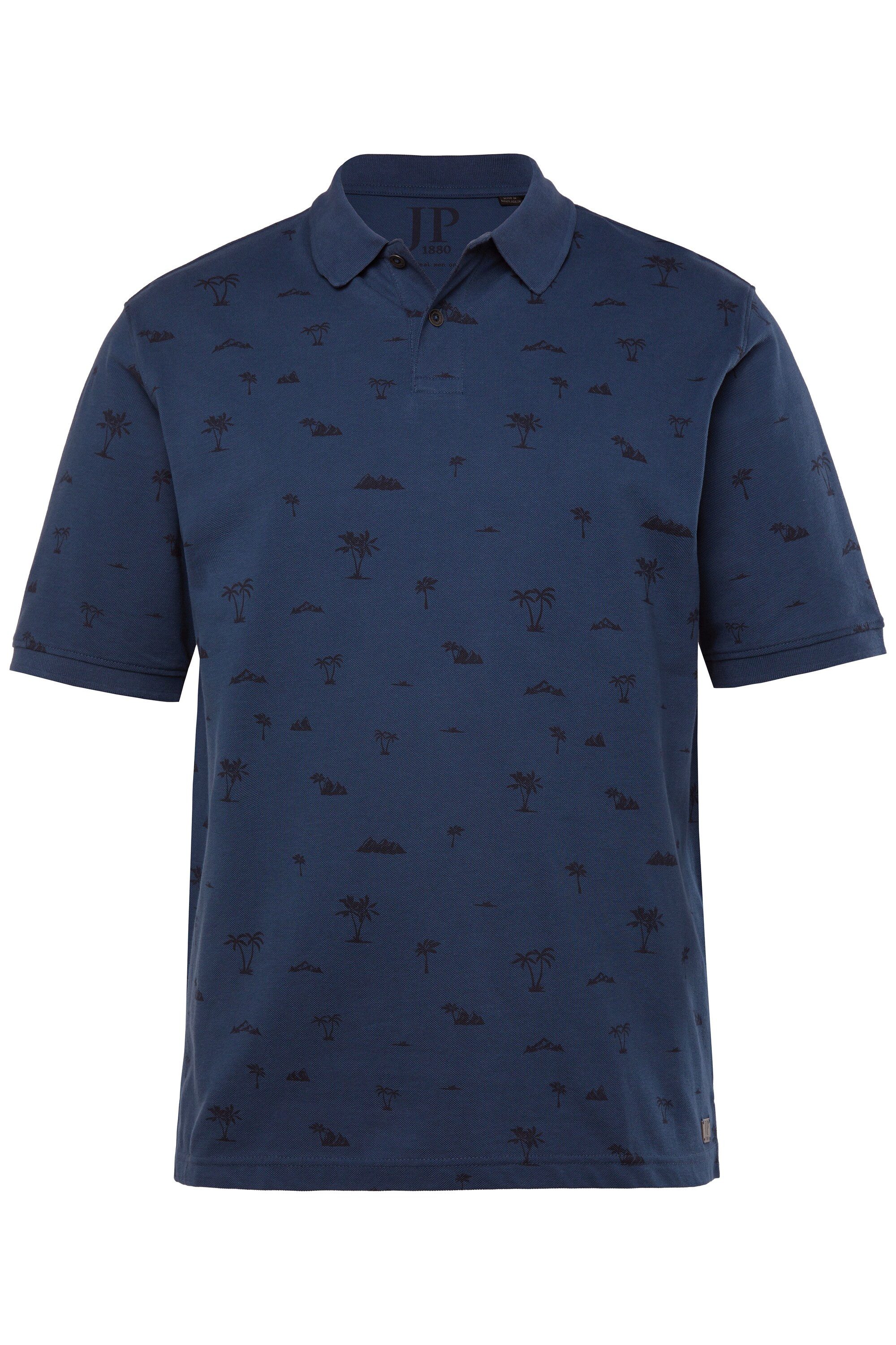 Poloshirt Poloshirt Halbarm Piqué Alloverdruck