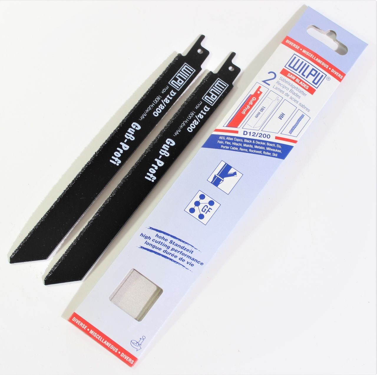 Wilpu Säbelsägeblatt WILPU Säbelsägeblätter D12/200 Guß-Profi Divers Sägeblatt HM bes…