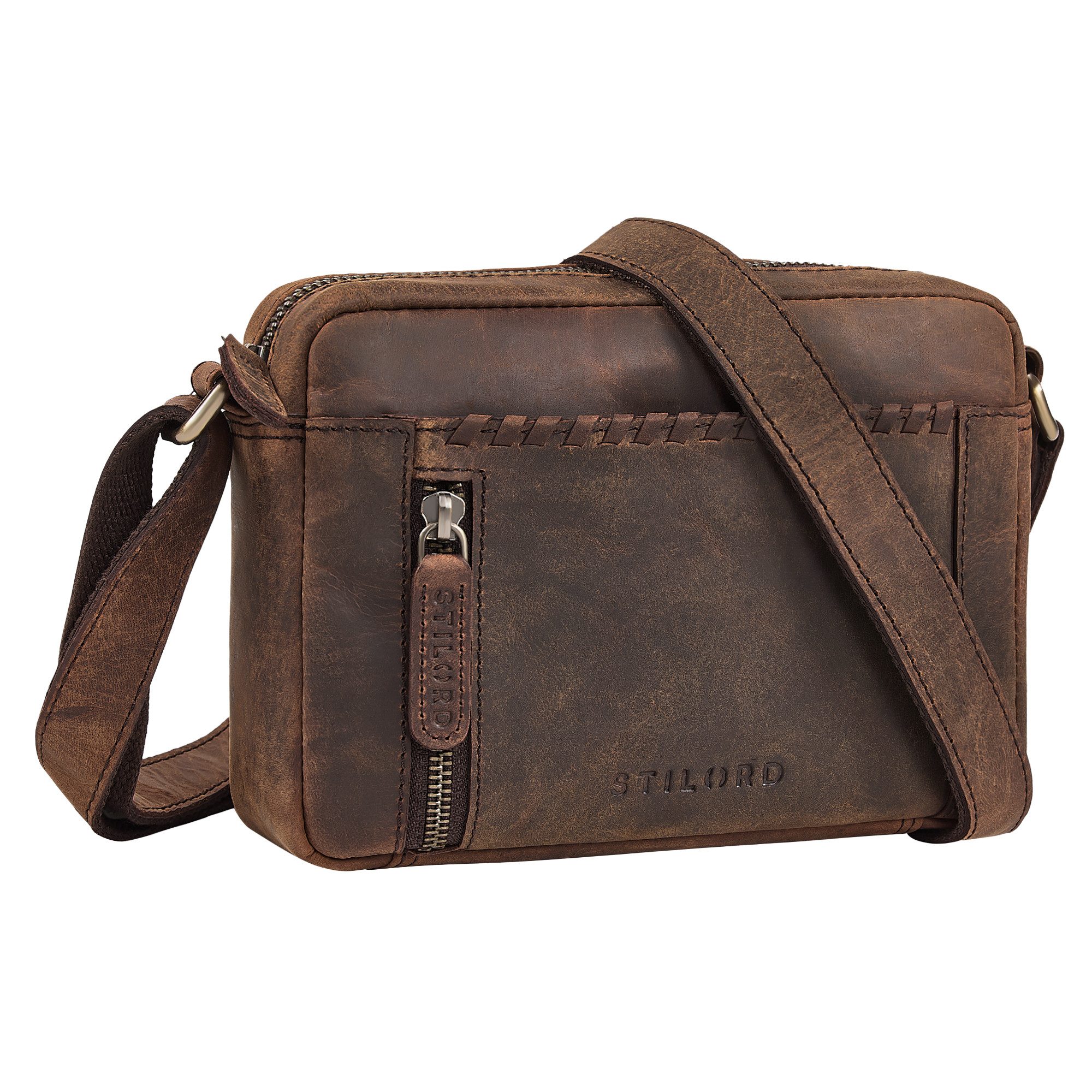 STILORD Handtasche "Marisa" Boho Umhängetasche Damen klein Leder Crossbody Bag