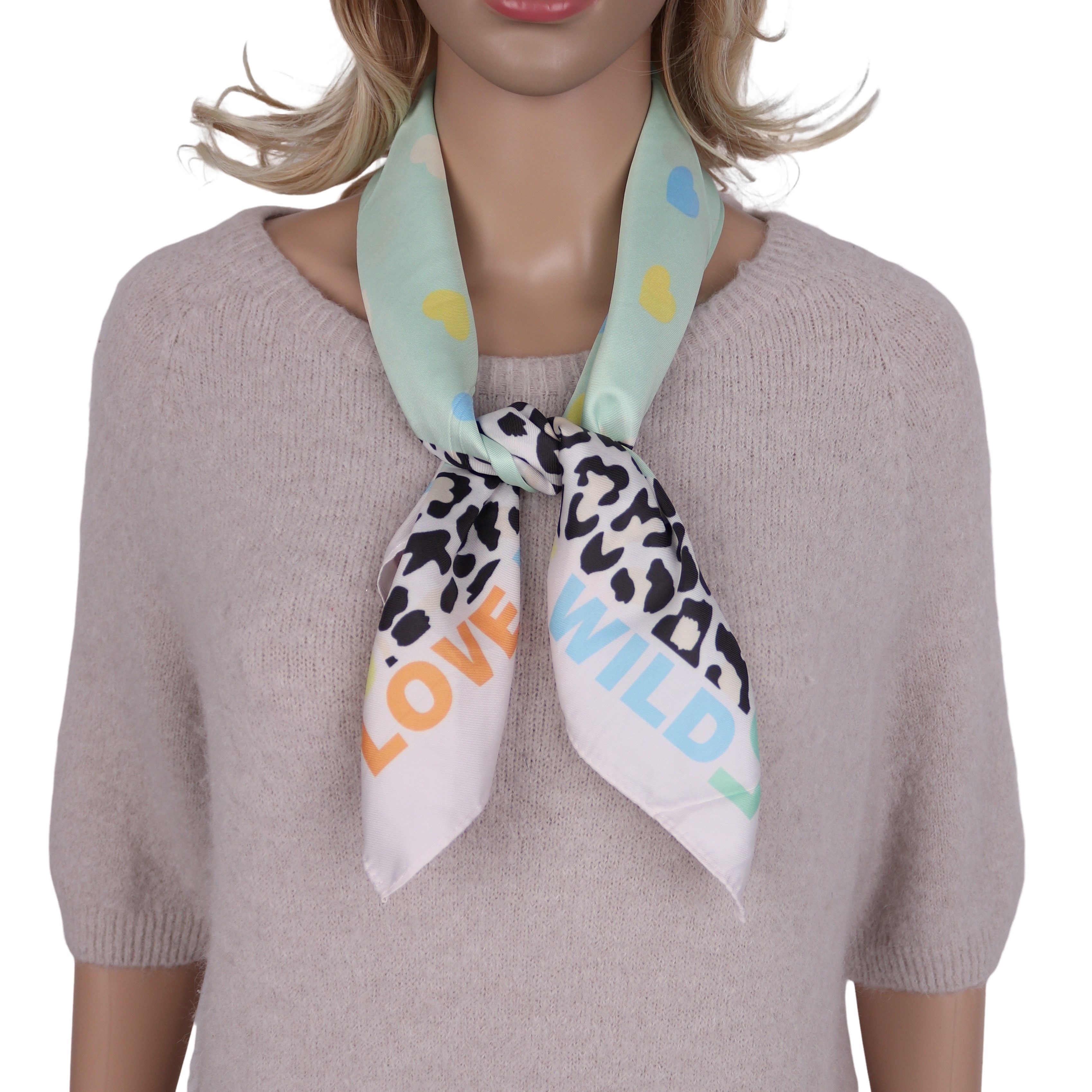 MIRROSI Nickituch Vierecktuch ca. 70x70cm wunderschöne Mustern, Damen Halstuch ideal für Frühling, Sommer oder Herbst