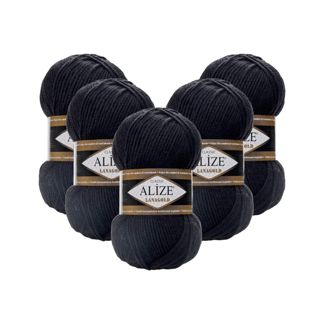 Alize 5 x ALIZE Lanagold Häkelwolle, 240 m, Handstrickgarn,Yarn,Strickgarn,Häkeln
