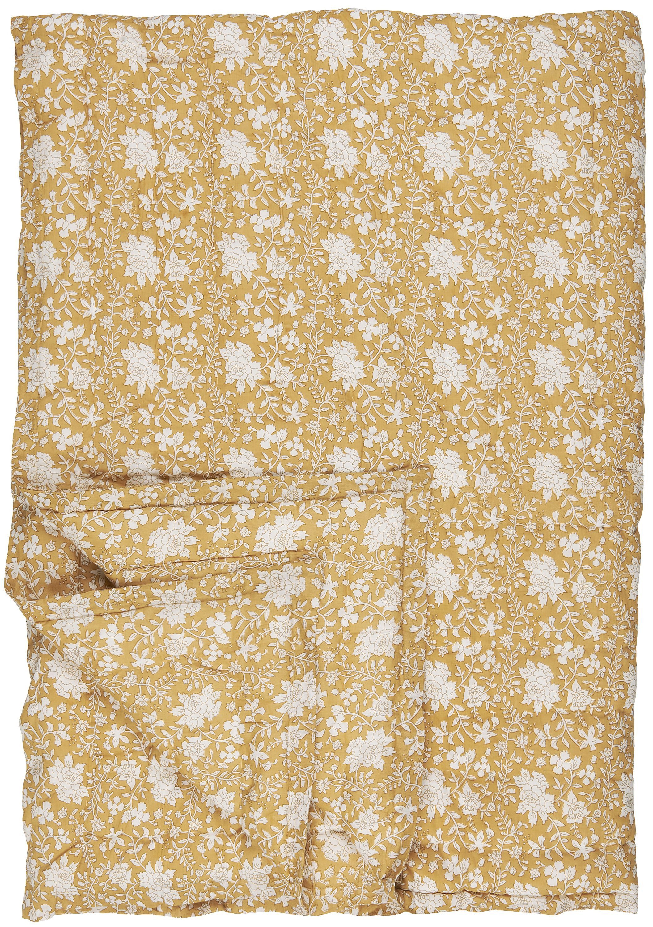 Ib Laursen Tagesdecke Ib Laursen - Decke Quilt Tagesdecke Überwurf 170x130cm Senf Weiß