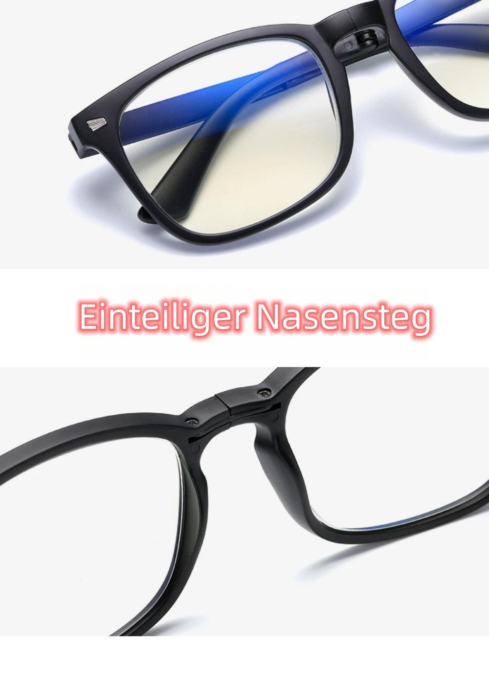 PACIEA Lesebrille Lesehilfe blendfreie Retro Lesebrille, braun faltbare Blaulichtfilter