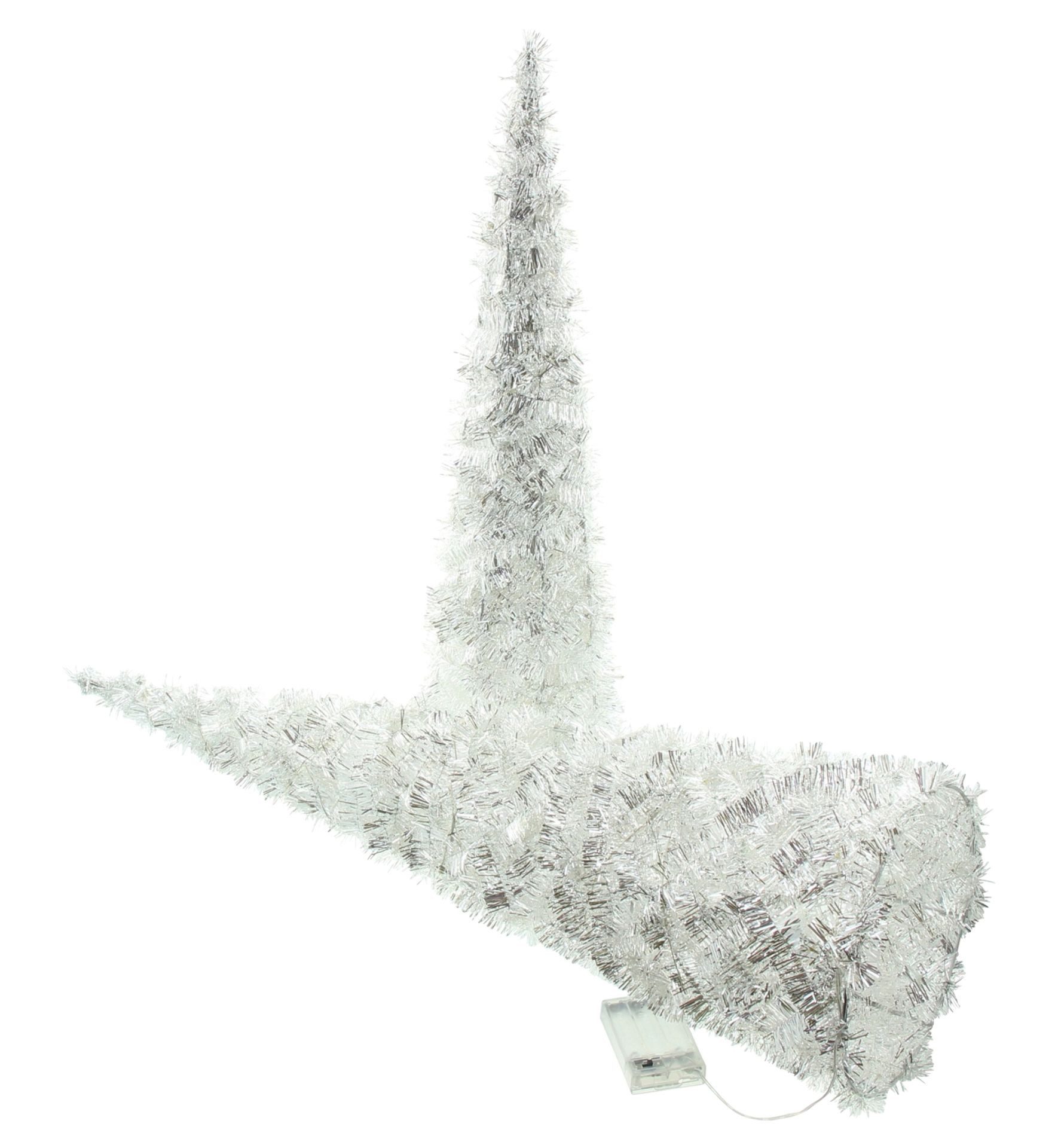 Frank Flechtwaren Künstlicher Weihnachtsbaum "Silberglimmer" 2er Set LED Kegel, Weihnachtsdeko, Weihnachtsfigur, beleuchtet, 60 + 80 cm hoch, Tannenbaum Alterna – Bild 5 von 5