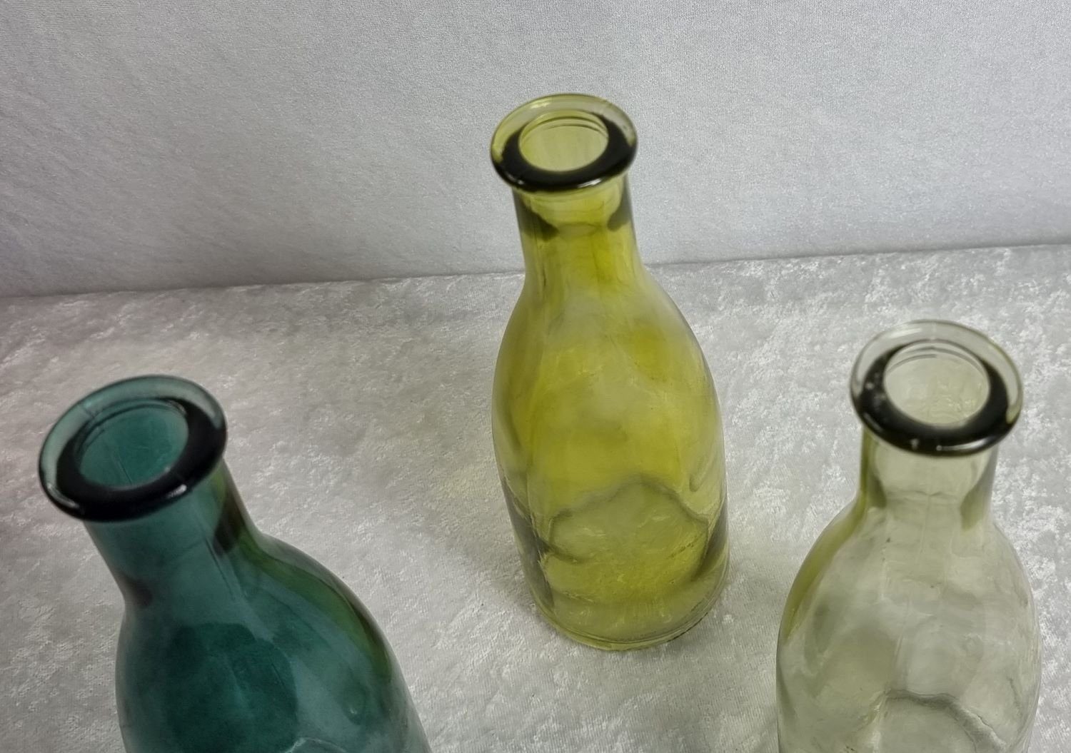 Sandra Rich Dekovase Glasflaschenvasen rosa 3 aus Glas 3er Vasen), set (Sparset, Grün